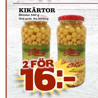 Supergrossen Kikärtor erbjuda