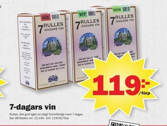 Pekås 7-dagars vin erbjuda