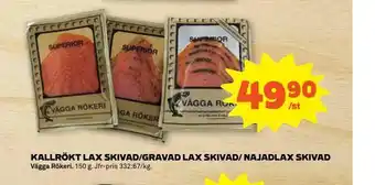 Kallrökt lax skivad/gravad lax skivad/ najadlax skivad