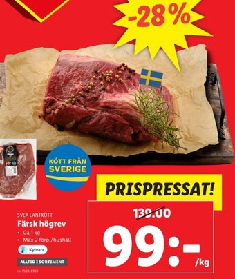 Lidl Färsk Högrev erbjuda