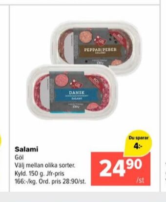 Coop Extra Gøl salami erbjuda