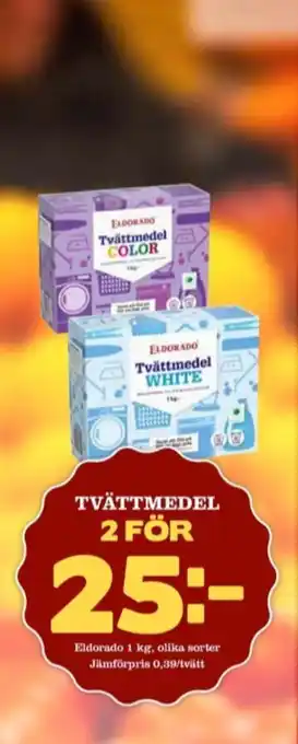 Matdax Eldorado tvättmedel pulver erbjuda