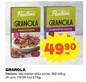 Coop Granola erbjuda