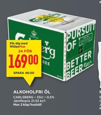 Willys Alkoholfri öl erbjuda