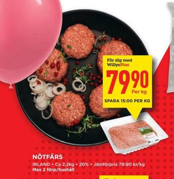 Willys Nötfärs erbjuda
