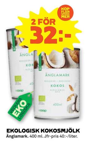 Stora Coop Ekologisk kokosmjölk erbjuda