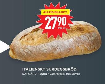 Willys Italienskt surdegsbröd erbjuda