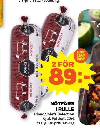 Stora Coop Nötfärs i rulle erbjuda
