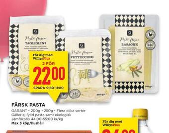 Willys Färsk pasta erbjuda