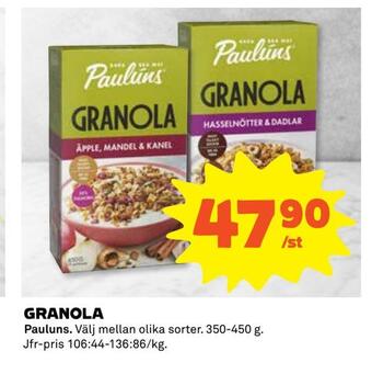 Coop Extra Granola erbjuda