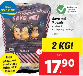 Lidl Save Me! Potatis erbjuda