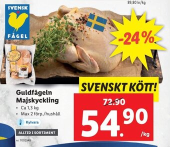 Lidl Guldfågeln Majskyckling erbjuda