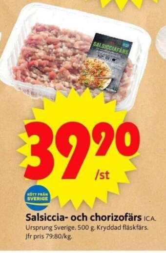 ICA Supermarket Salsiccia- Och Chorizofärs erbjuda