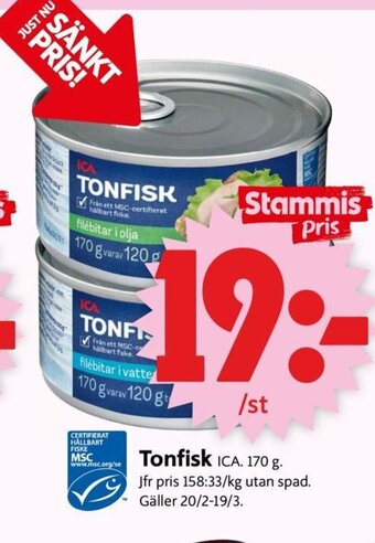 ICA Supermarket Tonfisk erbjuda