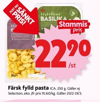 ICA Supermarket Färsk Fylld Pasta erbjuda