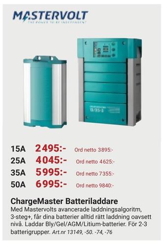 Erlandsons Brygga Chargemaster batteriladdare erbjuda