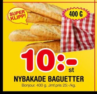 Nybakade baguetter
