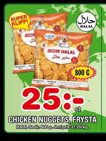 Nya Pulsen Chicken nuggets, frysta erbjuda