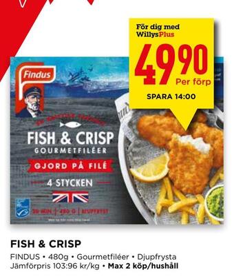 Willys Fish & crisp erbjuda