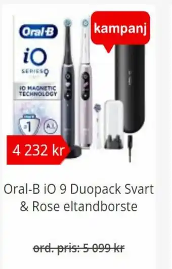 Oral-B iO 9 Duopack Svart & Rose Eltandborste