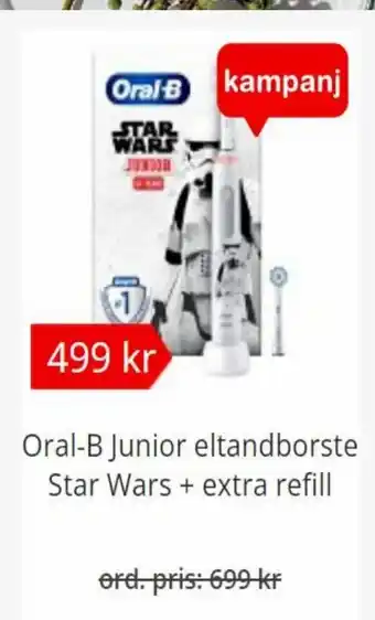 Oral-B Junior Eltandborste Star Wars + Extra Refill