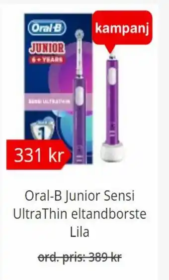Oral-B Junior Sensi UltraThin Eltandborste Lila