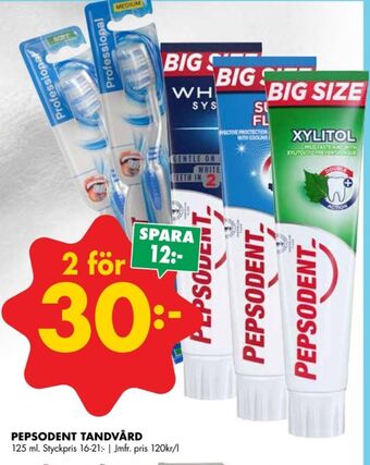 ÖoB Pepsodent tandkräm erbjuda