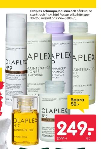 Rusta Olaplex hårvård erbjuda