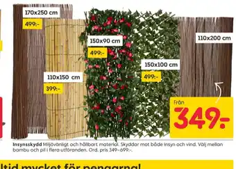 Rusta Fresh & go insynsskydd erbjuda