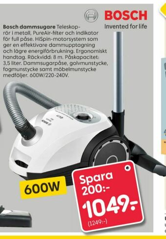Rusta Bosch Dammsugare erbjuda