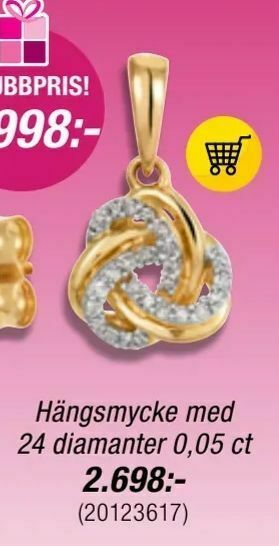 Guldfynd Hängsmycke med 24 diamanter 0,05 ct erbjuda