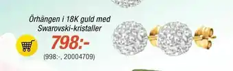 Guldfynd Örhängen i 18K guld med Swarovski-kristaller erbjuda
