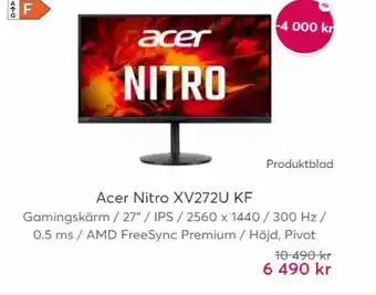 Webhallen Acer Nitro XV272U KF erbjuda