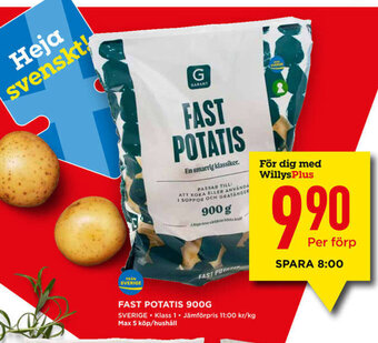Willys Hemma Fast Potatis 900g erbjuda