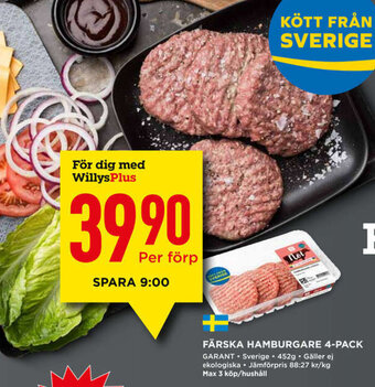 Färska Hamburgare 4-Pack