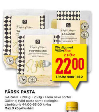 Willys Hemma Färsk Pasta erbjuda