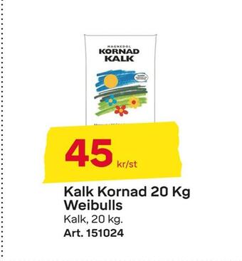 Byggmax Kalk kornad 20 kg weibulls erbjuda