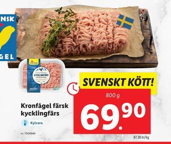 Lidl Kronfågel färsk kycklingfärs erbjuda