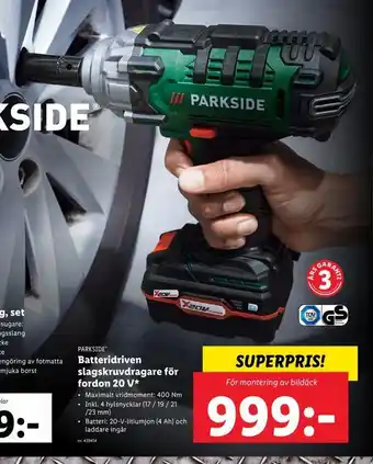 Lidl Batteridriven slagskruvdragare för fordon 20 v erbjuda