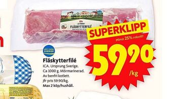 ICA Supermarket Ica fläskytterfilé erbjuda