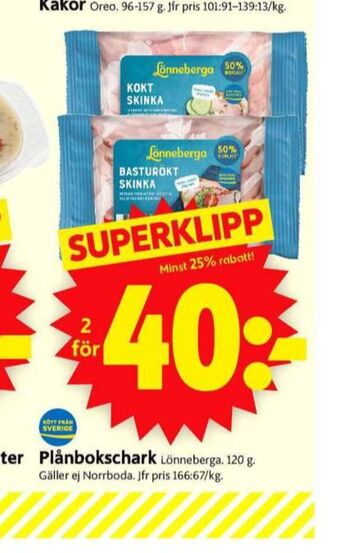 ICA Supermarket Lönneberga skinka erbjuda