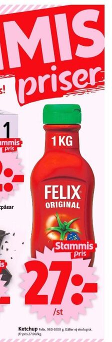 ICA Supermarket Felix ketchup erbjuda