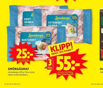 ICA Kvantum Lönneberga skinka erbjuda