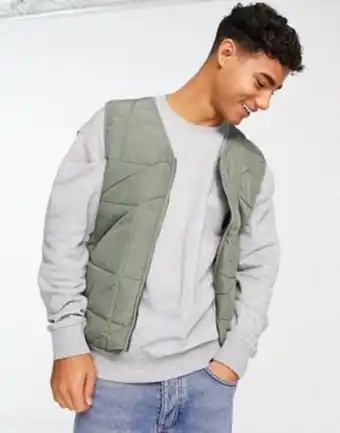 ASOS Jack & jones – premium – grön kviltad väst erbjuda