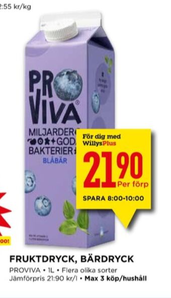 Willys Proviva fruktdryck erbjuda