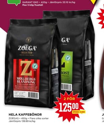 Willys Mollbergs blanding kaffe malet erbjuda