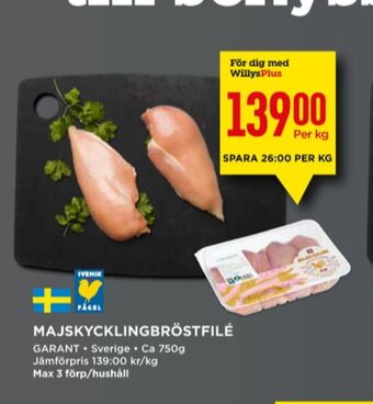 Willys Garant kycklingbröstfilé erbjuda