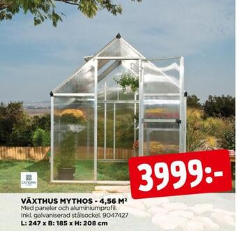 Jem&Fix Växthus mythos - 4,56 m 2 erbjuda