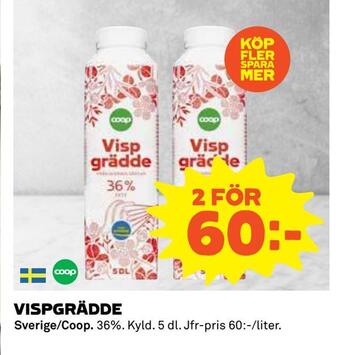 Coop Daglivs Vispgrädde erbjuda