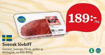 Hemköp Svensk lövbiff erbjuda